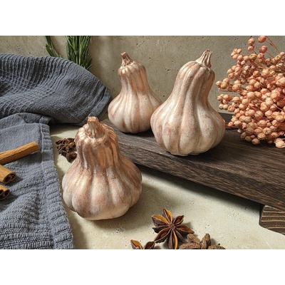 Dekorační měděná tykev ve vintage stylu, výška 8 cm | Podzimní dekorace
