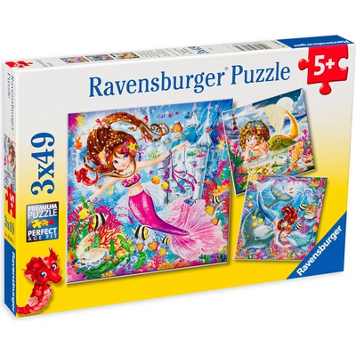 Ravensburger Пъзел Ravensburger от 3 x 49 части - Чаровни русалки (08063)