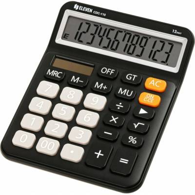 Eleven černá, stolní s šedými numerickými klávesami, CDC110BK