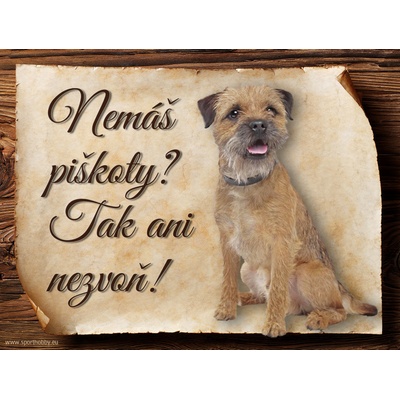 Sport hobby Cedulka Border teriér Piškoty CP1119 15 x 11 cm