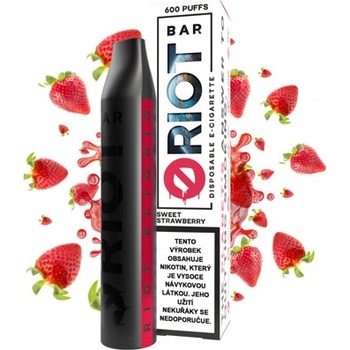 Riot Bar Sweet Strawberry 10 mg 600 poťahov 1 ks