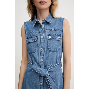 Morgan Дънкова рокля Morgan в синьо среднодълга със стандартна кройка RJEAN (RJEAN)