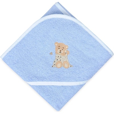 BabyMatex Osuška s kapucí 100 x 100 cm Maxi MEDVÍDEK MODRÁ