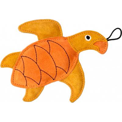 Kiwi Walker Hračka pes Leather Turtle kůže,oranžová 21 cm