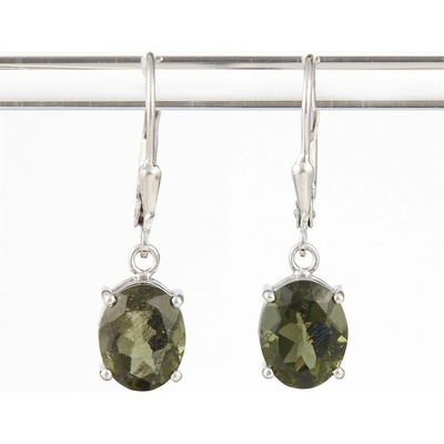 My Moldavite Stříbrné náušnice vltavíny 031-4A