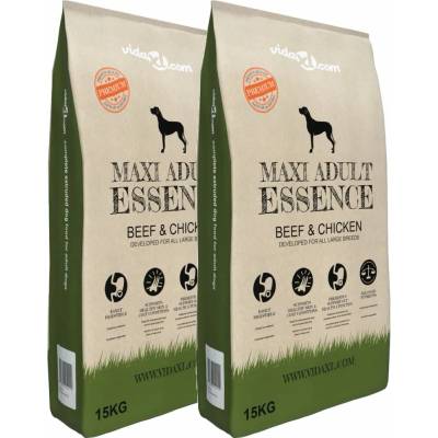 vidaXL Maxi Adult Essence Beef & Chicken 2 x 15 kg (30 kg)