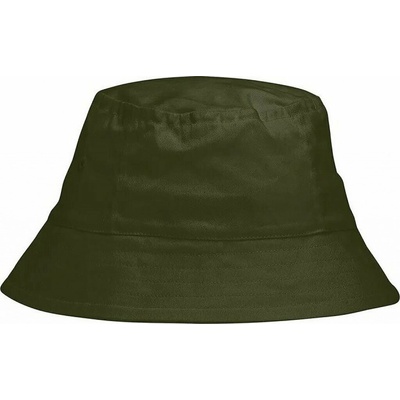Neutral Klobouček Bucket z organické bavlny a větracími očky zelená vojenská