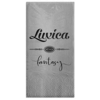 Luxica® Fantasy сиви салфетки с дискретен релеф и фин бордюр 2 слоя | 40 броя Сгъвка 1/8 (282982929)