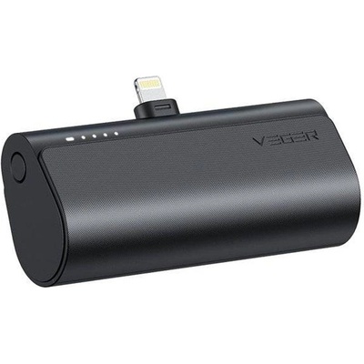 VEGER Външна батерия, Veger PlugOn Lightning 5000mAh 20W, Черен (VG-W0556P)