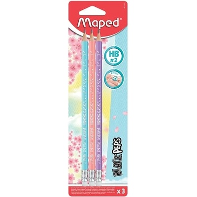 Maped Black' Peps Pastel s gumou HB2 3 ks