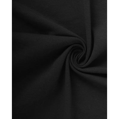 Bavlněný úplet s elastanem, 1 metr, 185gr/m2, černý