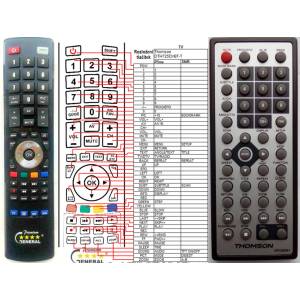 GENERAL THOMSON DTH725DVB-T - съвместимо дистанционно управление на марката General (DTH725DVB-T) Дистанционно