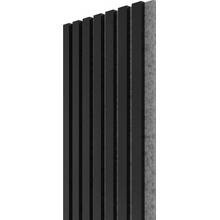 Wall Concept akustický panel čierna, sivý filc + MDF, 2750 x 285 x 21 mm 0,78m²