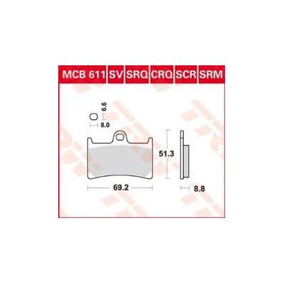 TRW LUCAS brzdové platničky GF070 YAMAHA FZ6 07-10, FZS 600 98-01, MT-07 14-17,.