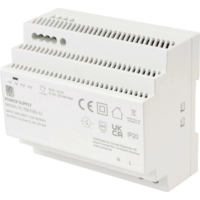 TRU COMPONENTS TC-13710892 síťový zdroj na DIN lištu Spotřeba (Stand-By) 0.3 W 12 V/DC 11.3 A 135.6 W Počet výstupů:1 x