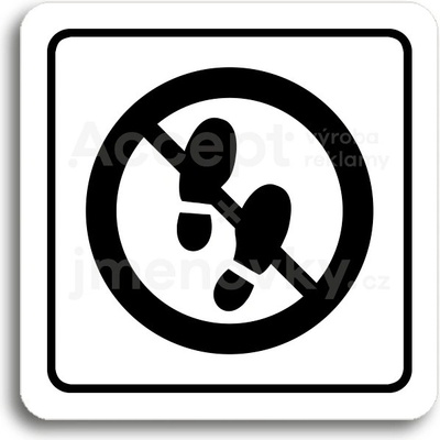 ACCEPT Piktogram zákaz vstupu - bílá tabulka - černý tisk