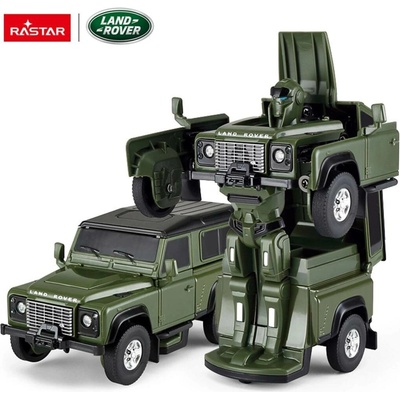 Rastar Land Rover Defender auto-robot 2v1 1:32 zelený
