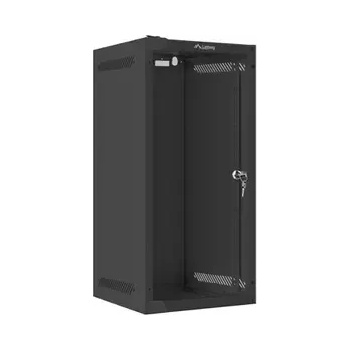 Image 1 of Lanberg Комуникационен шкаф, Lanberg rack cabinet 10" wall-mount 12U/280x310 (flat pack) with glass door black (WF10-2312-10B)
