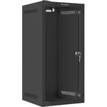 Lanberg Комуникационен шкаф, Lanberg rack cabinet 10" wall-mount 12U/280x310 (flat pack) with glass door black (WF10-2312-10B) - xtreme