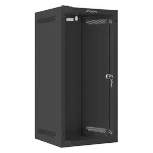 Lanberg Комуникационен шкаф, Lanberg rack cabinet 10" wall-mount 12U/280x310 (flat pack) with glass door black (WF10-2312-10B) - xtreme