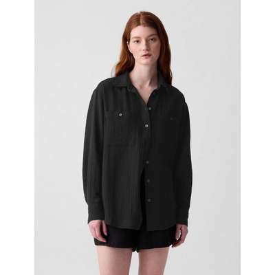 Gap Mušelínová košile oversize dámské černá