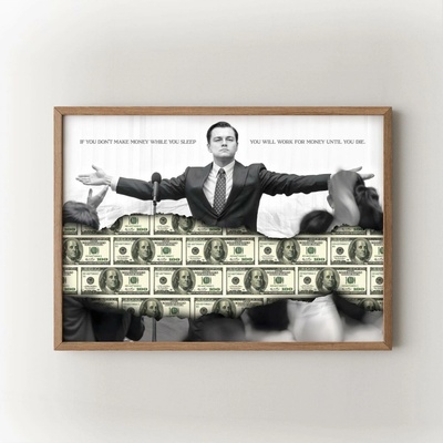 Make Money Velikost: 30x40 cm, Rám: Přírodní