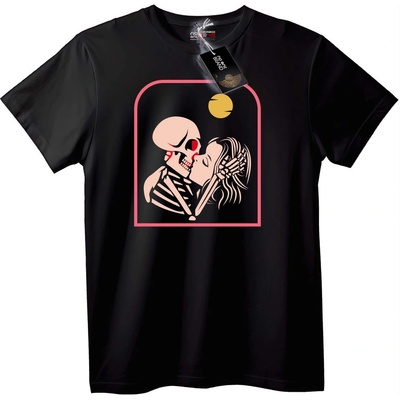 NOONEBRAND Тениска Скелет с любов - M, Black