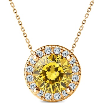 SAVICKI Колие This is Love: злато, жълт лабораторен диамант, лабораторни диаманти