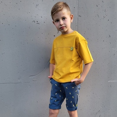 Muffin Mode chlapecké biobavlněné kraťasy Seeds modré