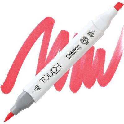 Lihová fixa TOUCH oboustranná Brush & Chisel, Fluorescent coral red (F121)