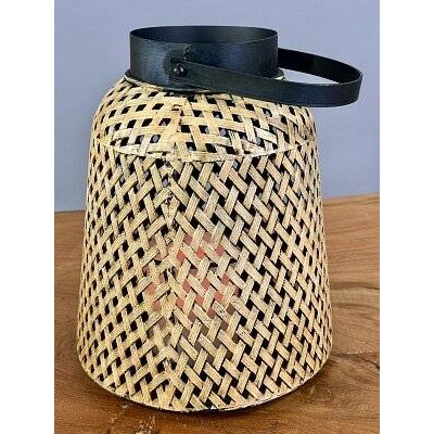 Kovová lampa s uchem „bandaska“ – pletený kov, Německo, 25 cm