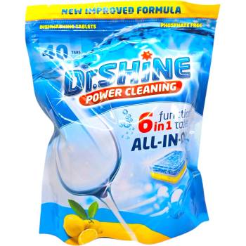 Dr. shine таблетки за съдомиялна машина, 40 броя, Всичко в едно, 6в1