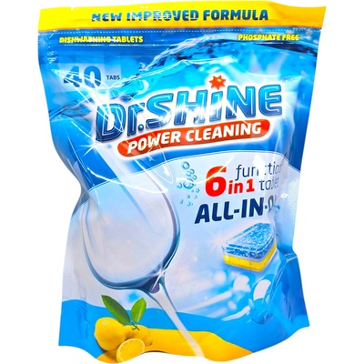 Dr. shine таблетки за съдомиялна машина, 40 броя, Всичко в едно, 6в1