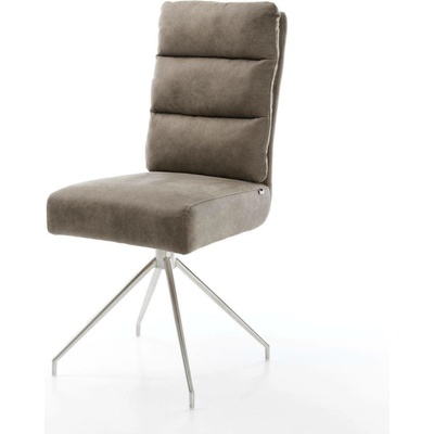 Delife Pela-Flex mikrovlákno taupe vintage křížová podnož zúžená nerezová ocel taštičkové pružiny