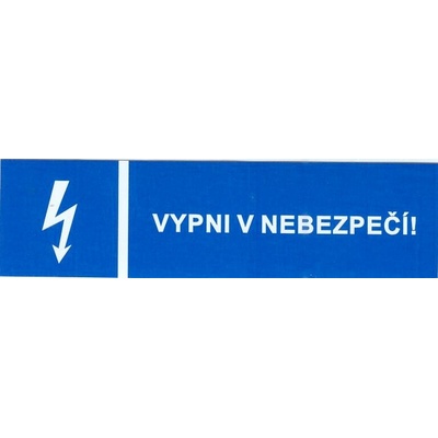 Značení č.35 Vypni v nebezpečí 3,5x13cm