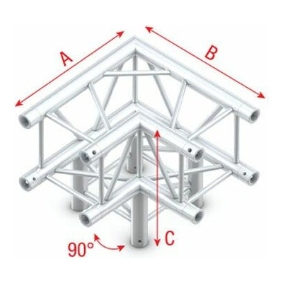 TRUSS PQ30-012 3 Way Corner 90 Degrees Incl. connectors