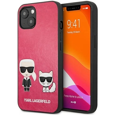 KARL LAGERFELD Калъф Karl Lagerfeld KLHCP13SPCUSKCP Ikonik Karl & Choupette, за iPhone 13 mini, черен, фуксия (KF000671-0)