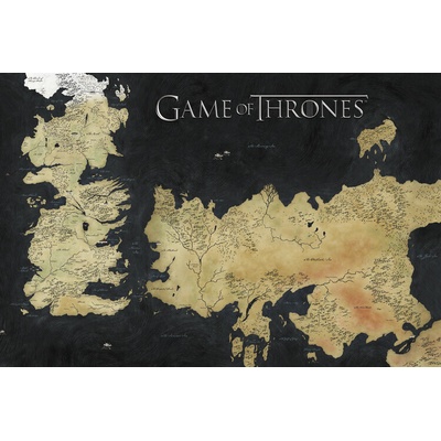 Plagát, Obraz - Game of Thrones - Westeros Map, 40 × 26.7 cm