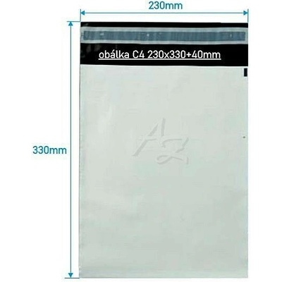 transportní obálka LDPE C4/10ks 230x330+40mm