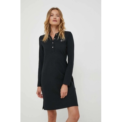 Gant Slim Shield Ls Pique Dress čierna