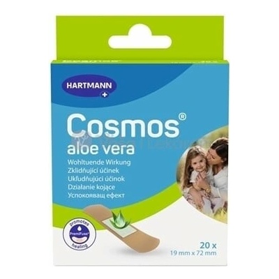 Cosmos Aloe vera Strips Vodeodolná náplasť na rany 19 x 72 mm 20 náplastí