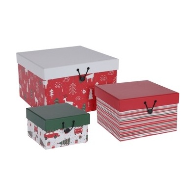 Lepaso Dárkové papírové krabičky Xmas, sada 3 ks (134292 041 ADB300340 dárk.box s/3)