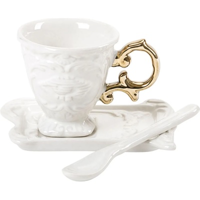 Seletti Чаша за кафе с чинийка и лъжица I-WARES златиста, Seletti (SLT09869)