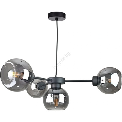 Keter Lighting Пендел KALIOPE 4xE27/60W/230V черен/опушен черен (KE0152)