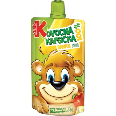 Kubík 100% ovocná kapsička jablko banán 100 g