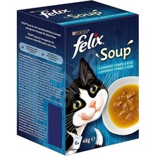 Felix Soup Lahodný výběr z ryb s treskou tuňákem a platýsem 6 x 48 g