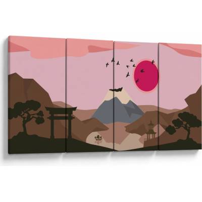 Obraz - Japonsko N⁰2, štvordielne 160x80 cm