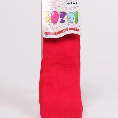 Детски памучен чорапогащник в червен цвят