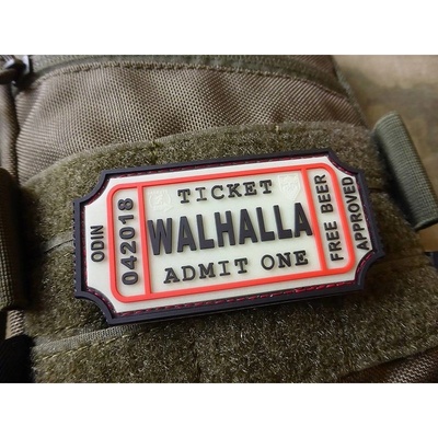 JACKETS TO GO Nášivka WALHALLA TICKET BEER velcro GLOW IN THE DARK