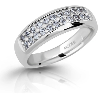 Modesi Třpytivý stříbrný prsten se zirkony M11083